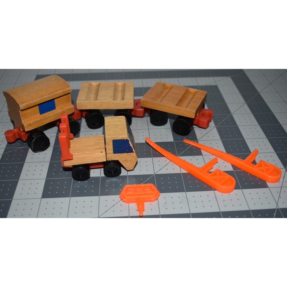 1972 Mattel Wooden Putt Putt Train Cars Truck Parts Pieces Lot Vintage Toy